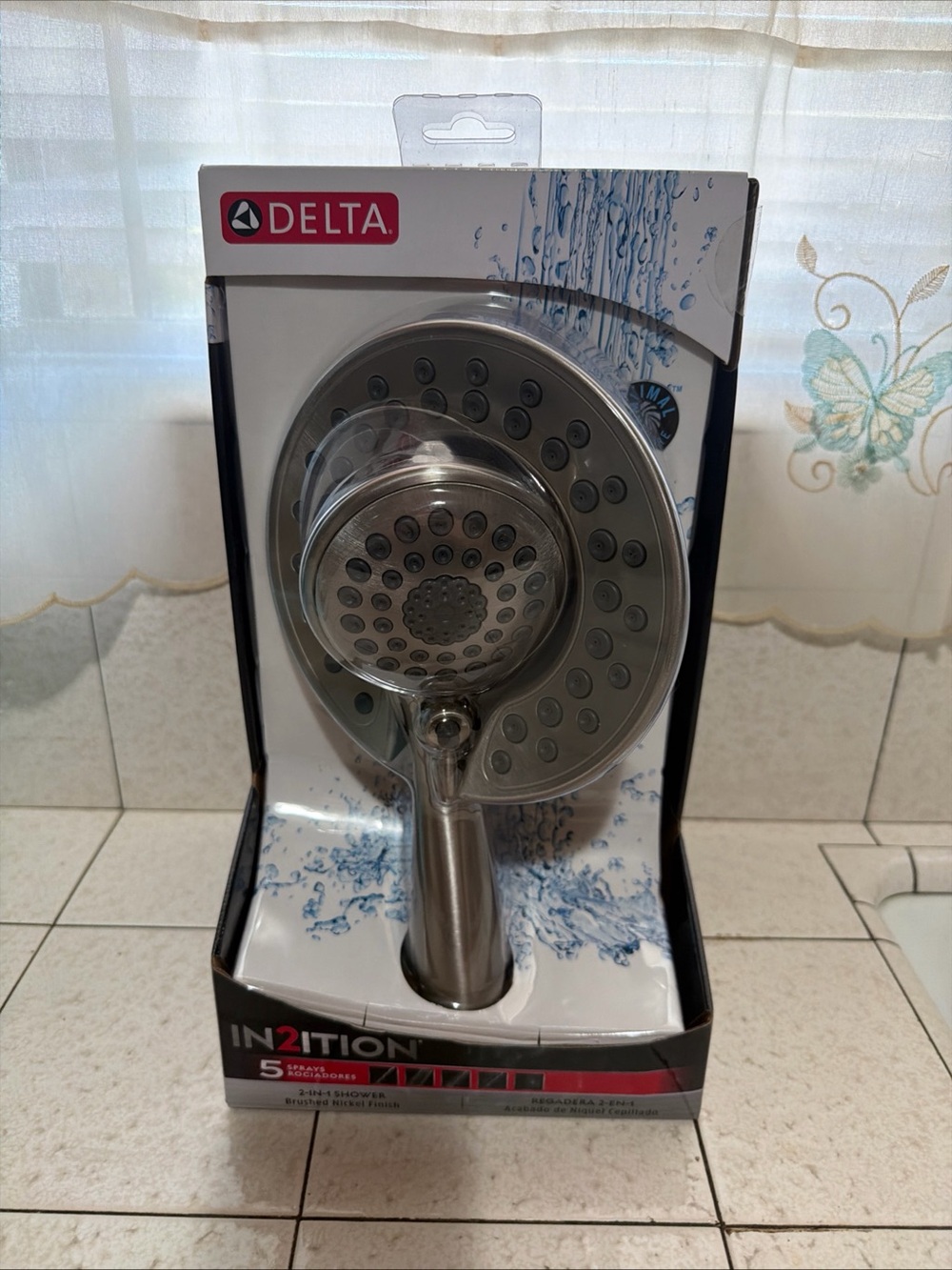 Delta 75583CSN In2ition 2-in-1 5-Spray Dual Shower Heads BRUSHED NICKEL NEW